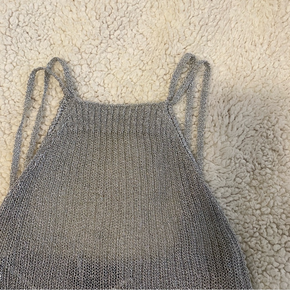Topshop Silver Halter Top - Picture 2 of 3